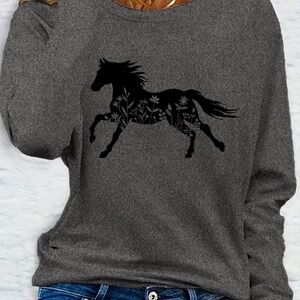 Women's shirts  with printed of horse